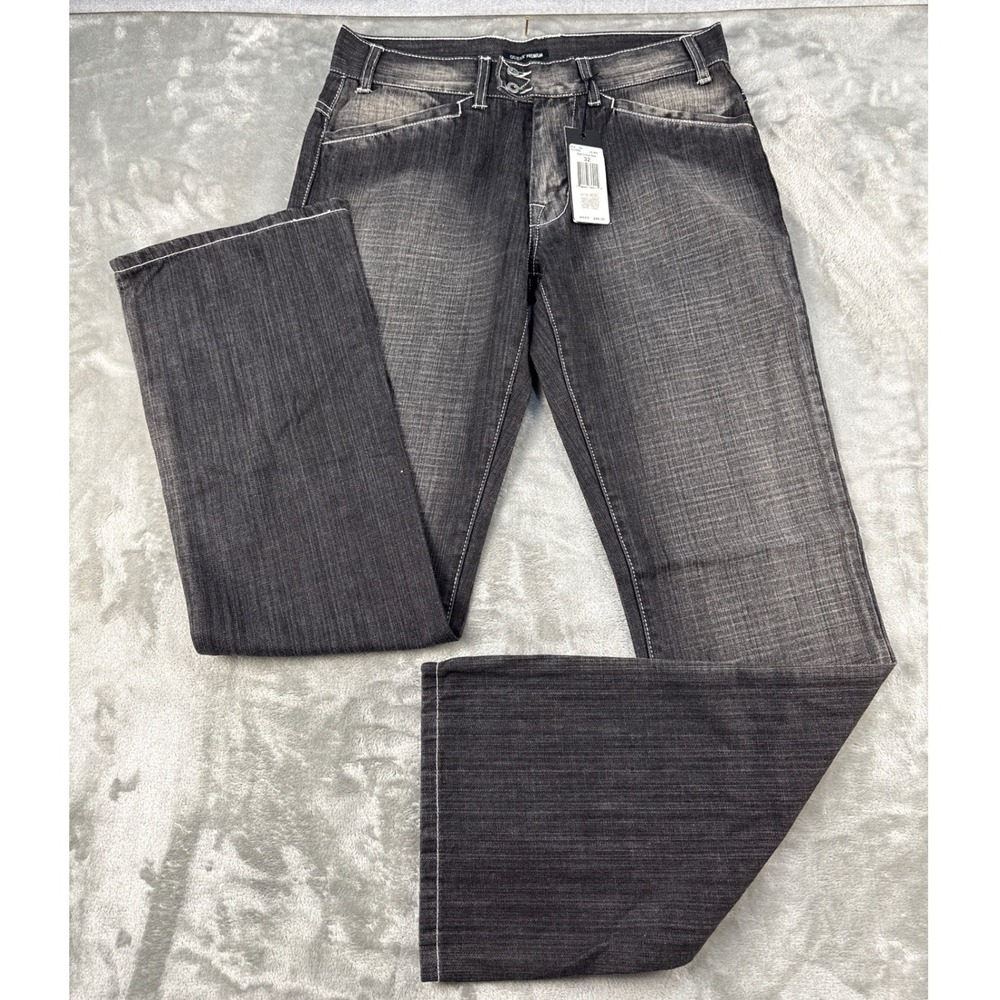 Guess Premium Mens Black Antique‎ Wash Straight Leg Jeans Size 32 NWT